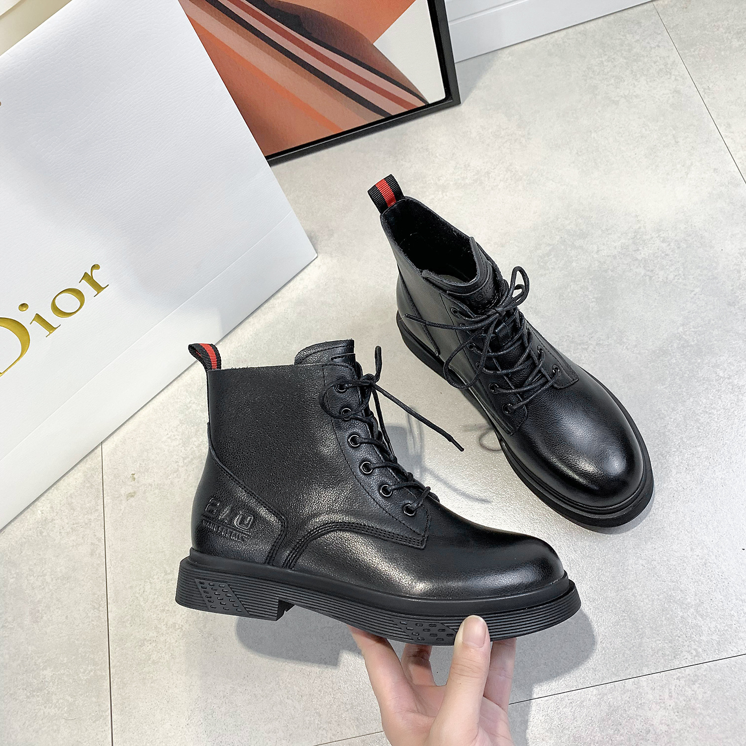 牛皮短款马丁靴2020年新款女秋款英伦风春秋单靴秋季女靴头层牛皮|ms