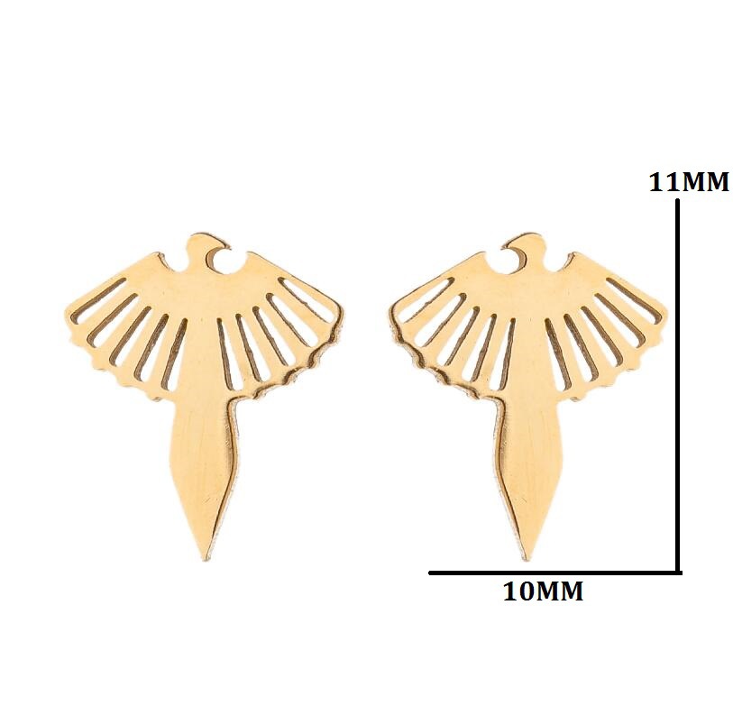 5g Weight PVD Coated Gold Plating Process PVD Coated 18K Gold Real Gold Plated Animal Owl 304 Stainless Steel Fashion Waterproof Non Tarnish Ear Studs