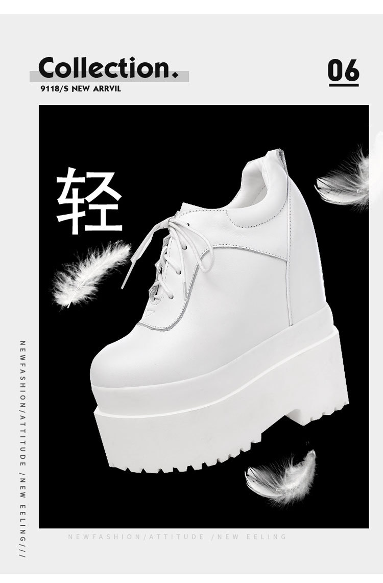 Giày sneaker nữ đế xuồng platform cao gót 16 cm dây buộc — màu đen chi tiết 1