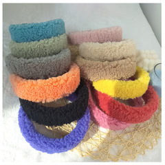 Korean Version Handmade Simple Lamb's Wool Face Wiping Anti-Slip Makeup Headband Korean Version Versatile Outdoors Hair Compression Headwear Wholesale