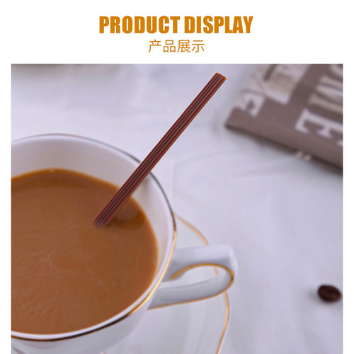 Coffee straw disposable single independent paper packaging three-hole coffee stirring stick hot drink milk tea stirring stick wooden