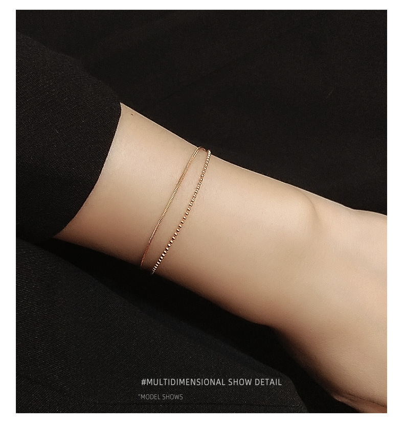 Europäisches Und Amerikanisches Armband Doppelschicht-mandel Kette Reis Perlenkette Goldenes Armband All-match Gut Aussehendes Qixi-armband E121 display picture 2