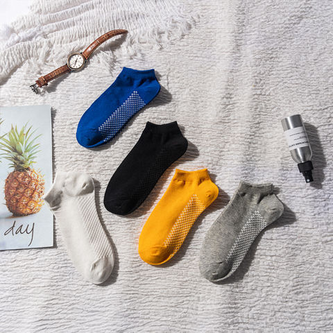Men's and Women's Korean Version Spring and Autumn Four Seasons Short Socks Ship Socks Invisible Socks for Men and Women Cotton Men and Women's Low Mouth Student Socks