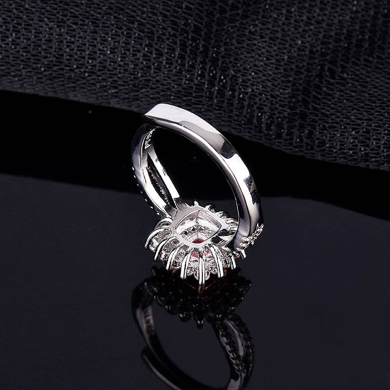 Moda Cuadrado Cobre Embutido Diamante Anillos 1 Pieza display picture 3