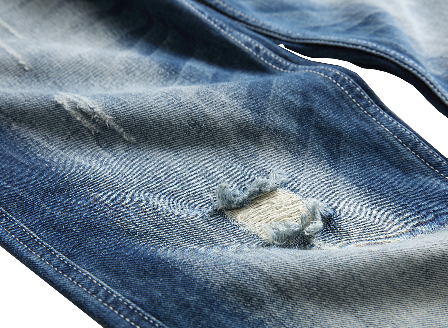 Jeans uomo slim fit gamba dritta strappati pantaloni denim_voghion.com