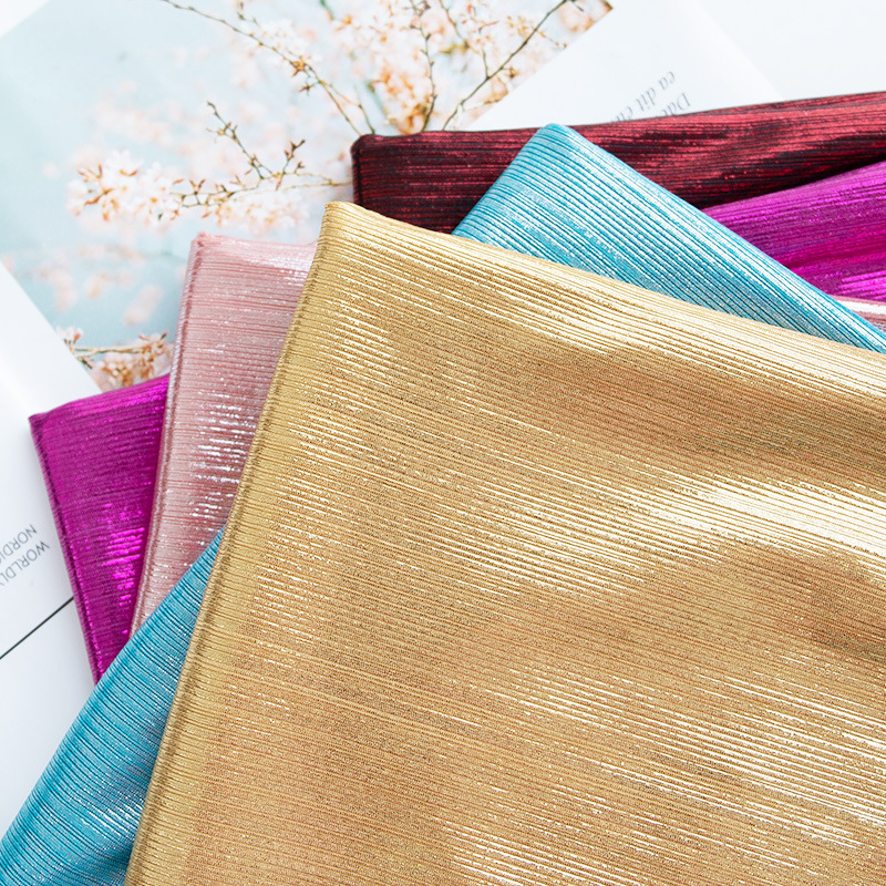 Spot supply bright silk beauty strip pit strip stretch knitted bronzing fabric laser bright color ethnic style fabric Spot supply bright silk beauty strip pit strip stretch knitted bronzing fabric laser bright color ethnic style fabric