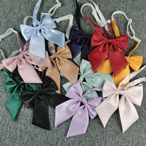 Collar flower JK bow tie shiny solid color feather Japanese style uniform school uniform student sailor uniform female bow