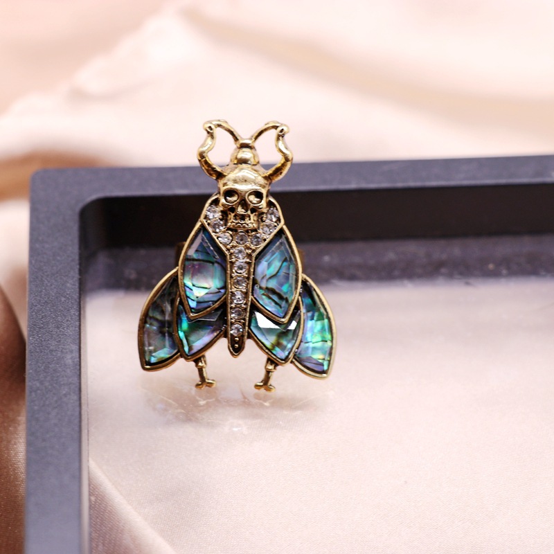 Blue Green Symphony Insect Shape Silver Needle Earring display picture 5
