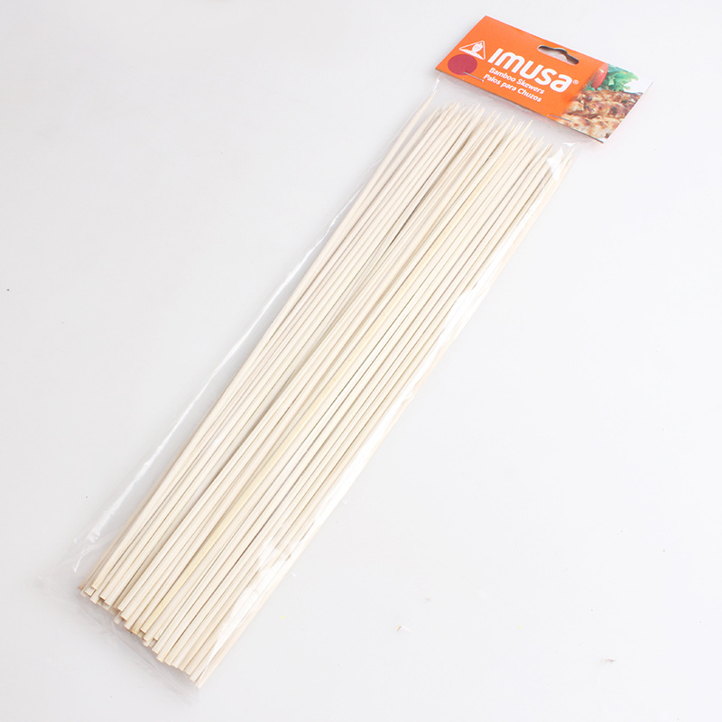 Fábrica personalizada desechable palo de bambú palo de barbacoa bambú fruta tenedor cadena incienso picante caliente barbacoa larga cadena