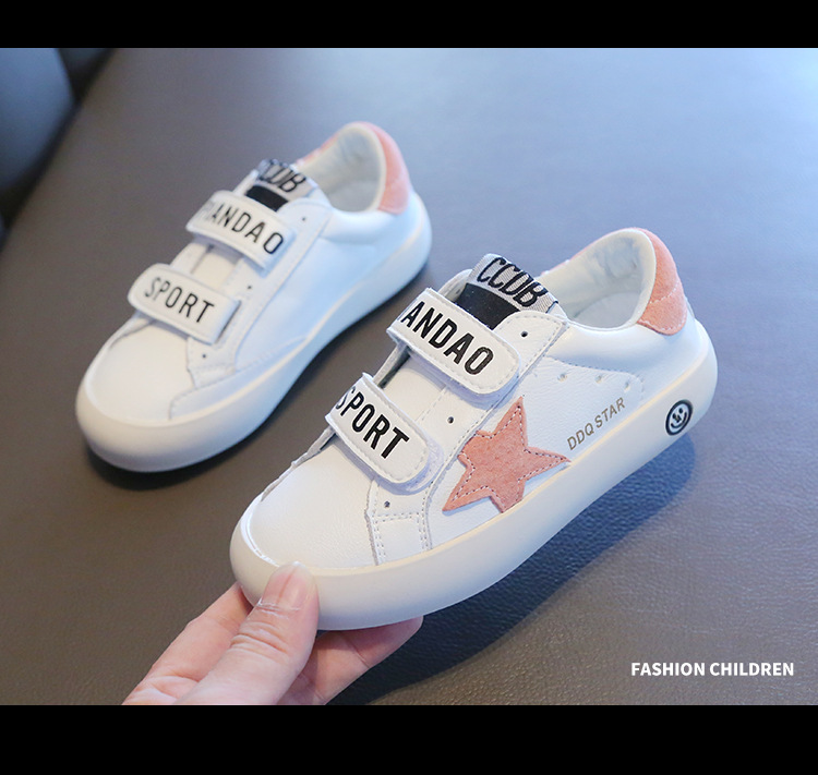 Chaussures blanches pour enfants, baskets sales, décontractées, étoiles, respirantes, pour garçons et filles, nouvelle collection automne 2024_voghion.com