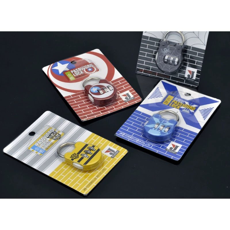 Заводские товары проходят Творческий мультфильм кодовый замок цинковый сплав багаж мини металлический кодовый замок молния Модный замок поколение волос