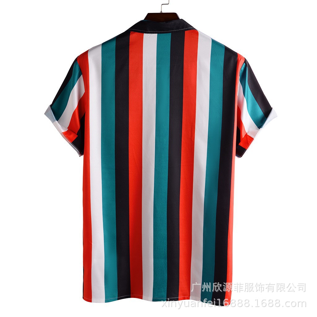 New Men's Shirts AliExpress Ebay Amazon Hot Striped Shirts Europe And America Hot Selling Hot Men