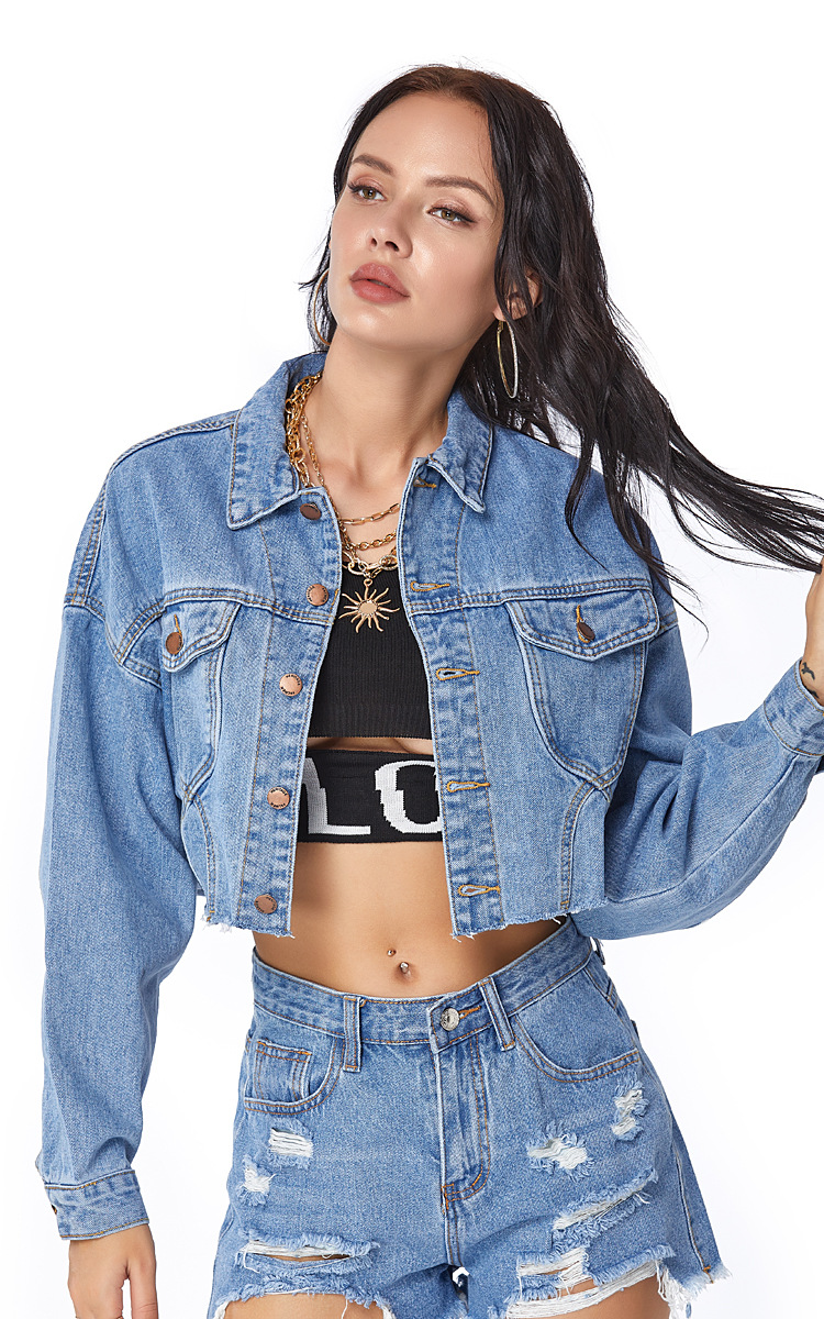 long sleeve short denim jacket  NSSY9129