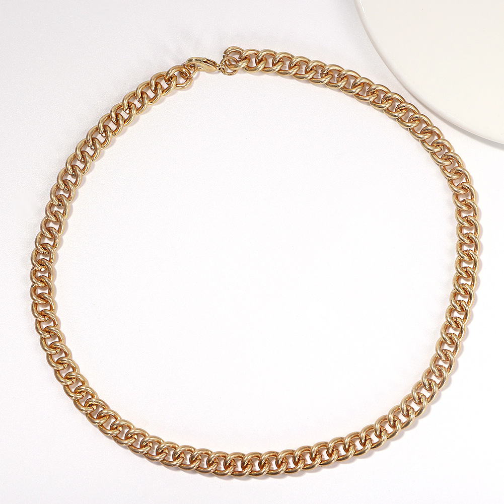 Gold And Silver Two-color Metal Stitching Clavicle Chain  Geometric  Snake Bone Necklace display picture 7