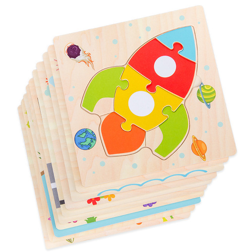Wooden children's toys 3-7 years old cognitive 3D puzzle toys Early education educational wooden puzzle toys