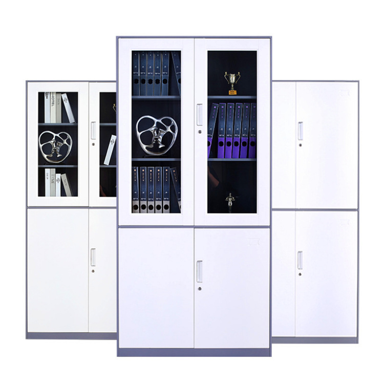 深圳工厂鞋柜铁质储物柜玻璃门带锁柜子板式铁质文件柜资料档案柜|ru
