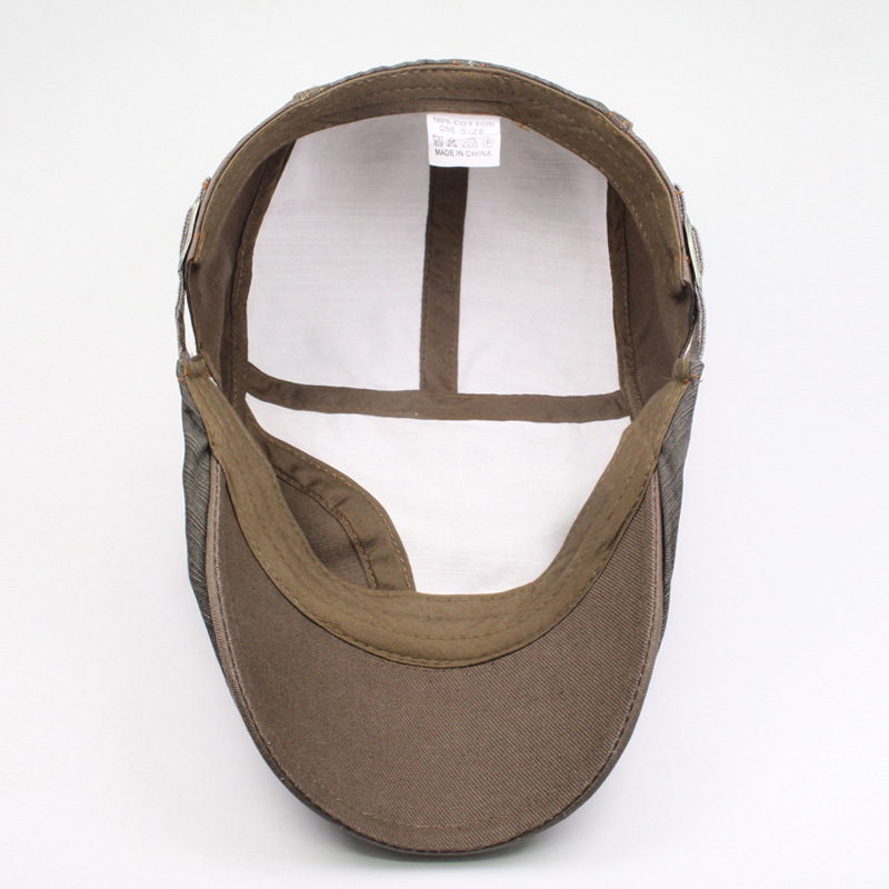 Neue lässige Patchwork-Entenschnabelmütze aus reiner Baumwolle, Sommer-Barett für Herren, Sonnenschutz, atmungsaktiv, modische Mütze_voghion.com