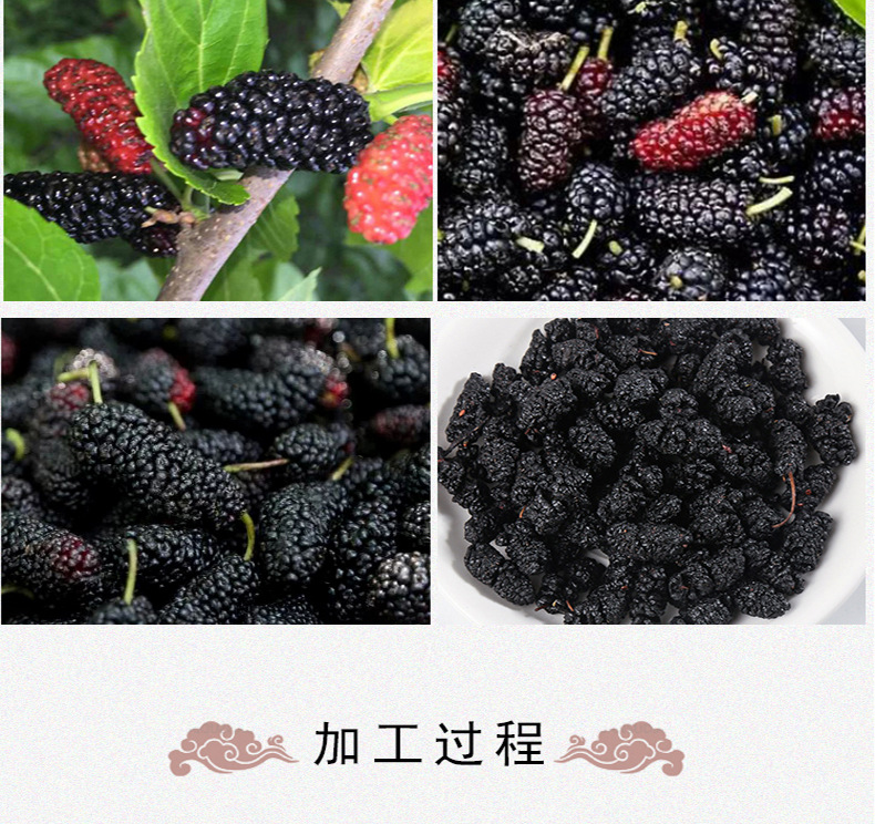 Dried Mulberry Fruit Sang Shen Zi 500g Bulk Dried Black Mulberries for Tea and Culinary Use preparation