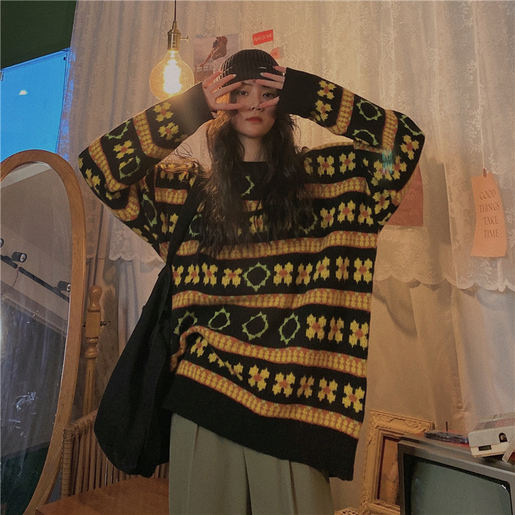 Retro Striped Knitted Sweater in Style