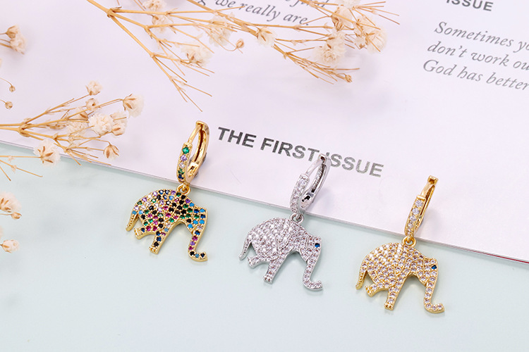 5g Weight Zircon Inlay Material Earrings Classification Housewarming, Anniversary, Business, Wedding, Travel, Birthday, Festival Occasion Copper Material Animal Pattern Women'S Gender Inlay Design Fashion Style Fashion Animal Inlaid Zircon Copper Copper Earrings 1