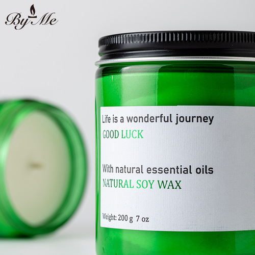 BYME green bottle scented candle diy handmade smokeless soy candle creative bedroom decoration scented candle customization