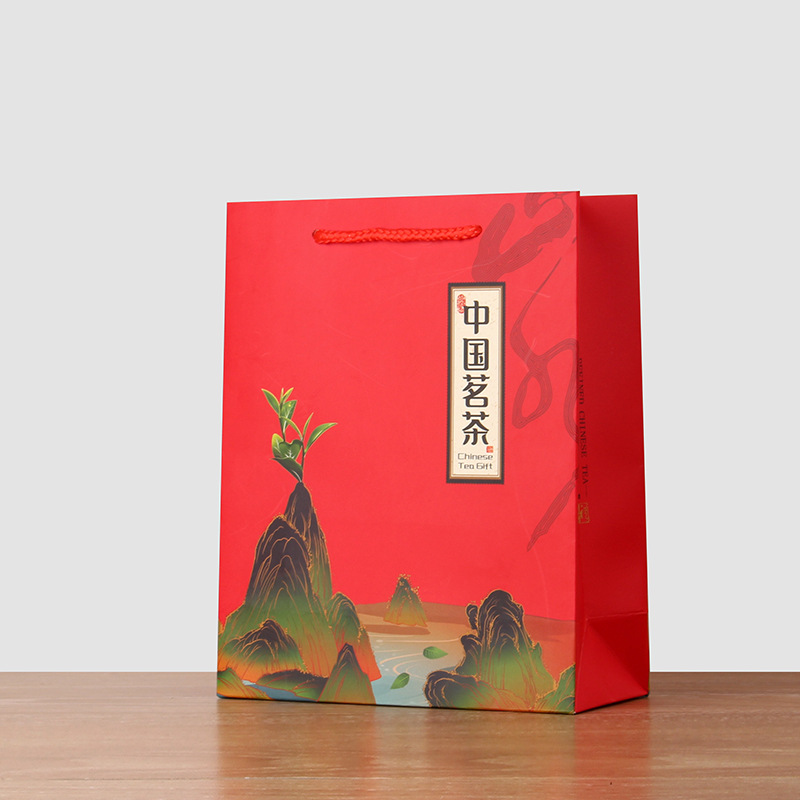 手提袋纸袋子红茶绿茶茶叶白卡纸牛皮纸伴手礼手拎礼品袋logo