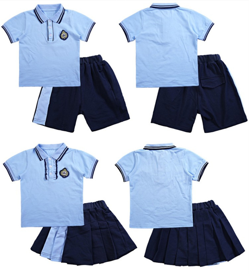 2020幼儿园园服夏装小学生校服夏季棉质短袖套装儿童班服厂家直销