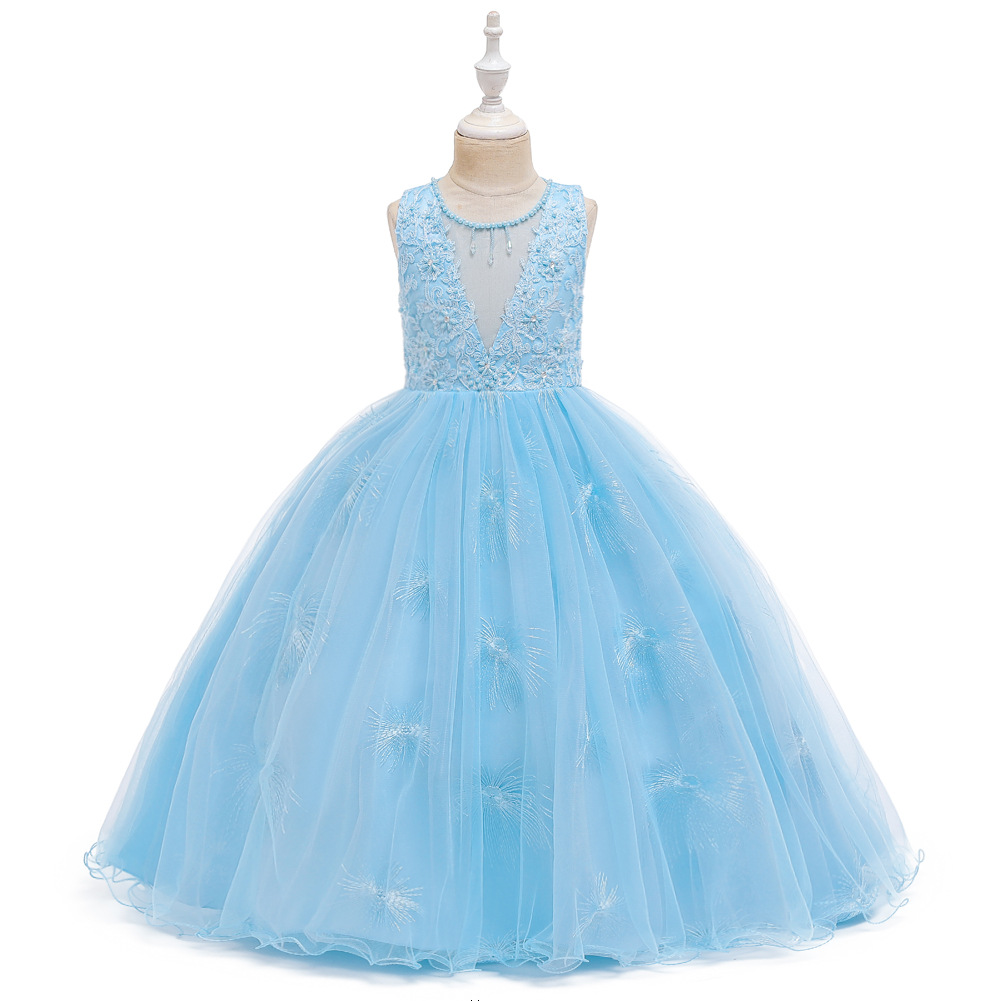 Princess Dress Children Long Dress Wedding Flower Girl Dress Gauze Pettiskirt Wholesale Nihaojewelry display picture 13