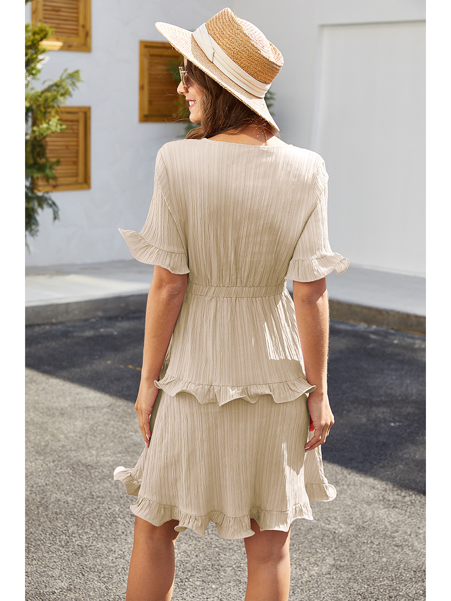 spring and summer women's cake fold dress NSAL2913