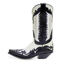 Factory direct sales foreign trade embroidered black and white fashion versatile men's boots 38 to 48