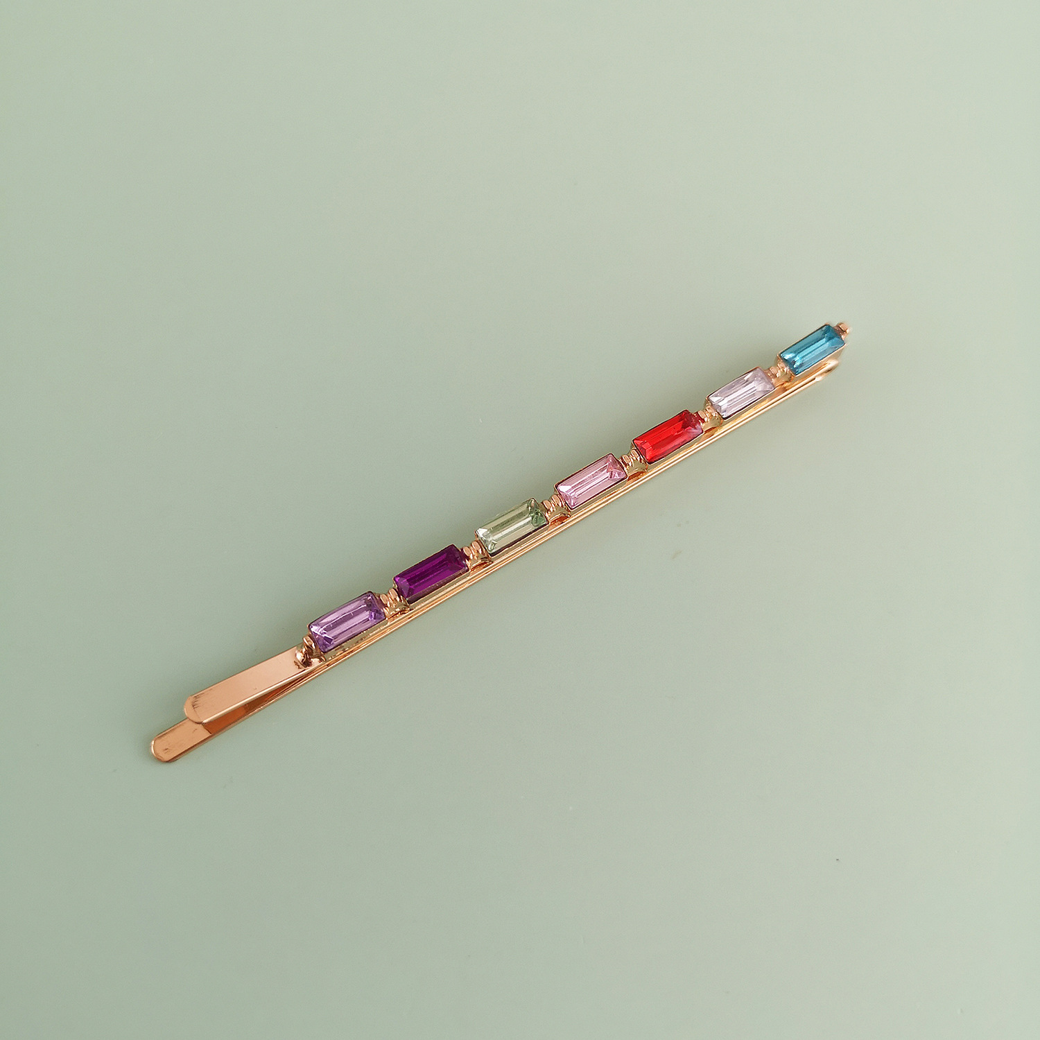 New Fashion Alloy Diamond-set Color Geometric Color Diamond Cheap Hairpin Wholesale display picture 18