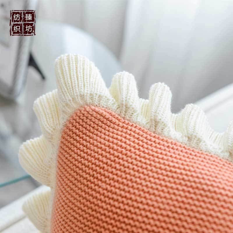 靠垫女王荷叶边办公室沙发靠垫抱枕床头靠含芯大靠枕靠背套