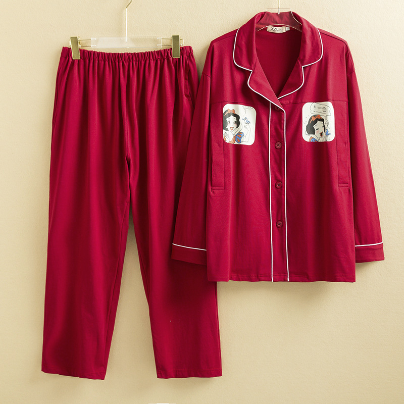 Yuezi Clothing Autumn and Winter Knitted Cotton Pregnant Women's Pajamas Breast-feeding Maternal Cardigan suit Home Clothing suit