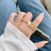 Golden retro advanced brand ring, European style, silver 925 sample, high-quality style, Korean style, simple and elegant design, on index finger