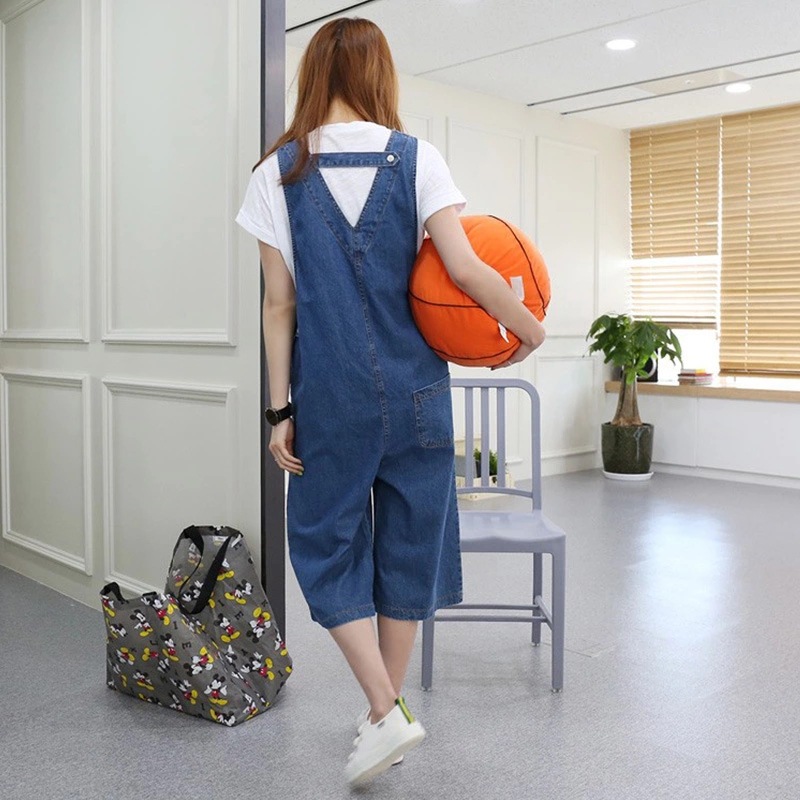 背帶褲女韓版寬松2021春夏新款連體褲大碼胖mm闊腿牛仔背帶七分褲