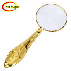 5x Portable European Style Pattern Handle 45m Glass Lens All-Metal Premium Reading Magnifier Two Colors Available 