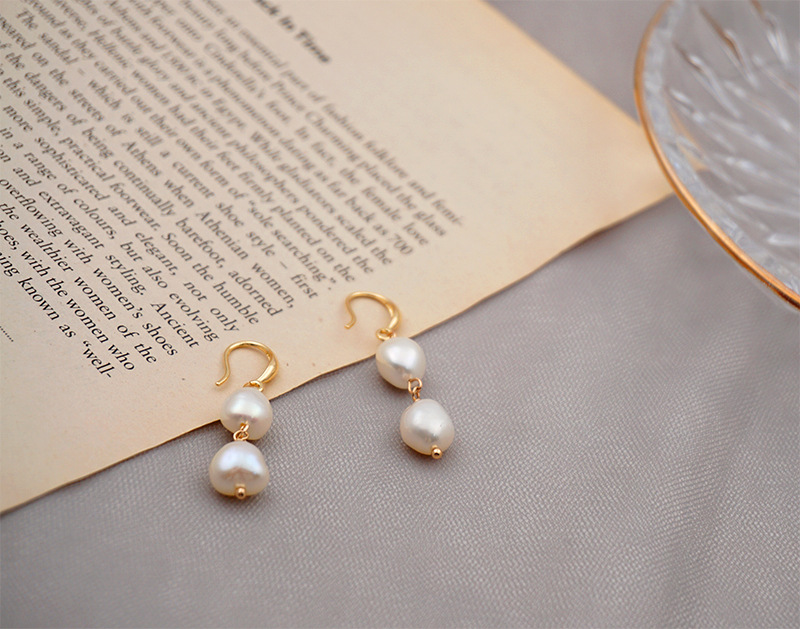 Fashion Irregular Pearl Copper Drop Earrings 1 Pair display picture 4