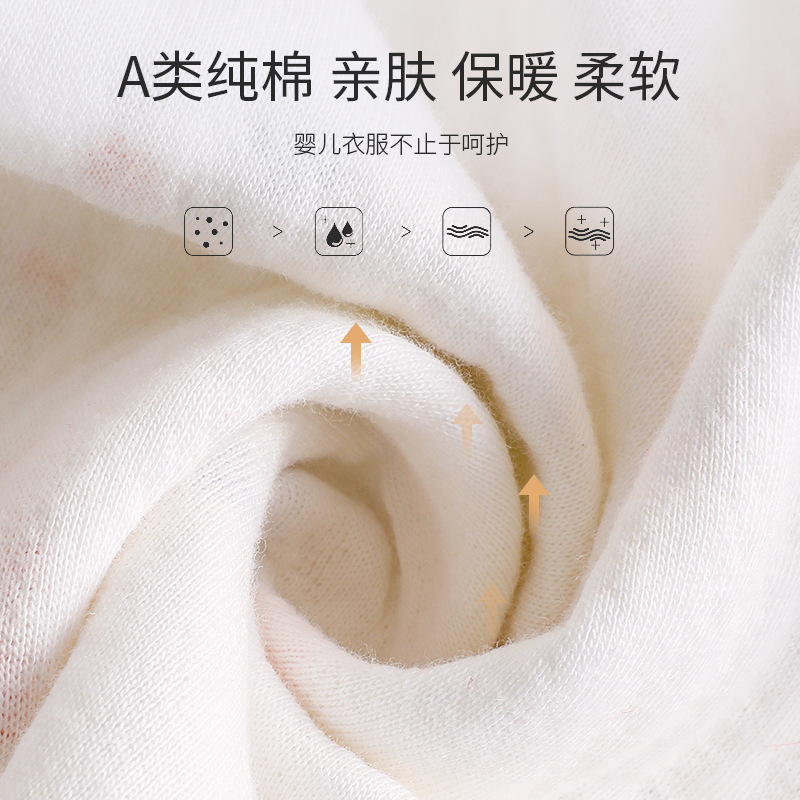婴儿连体衣纯棉保暖哈衣新生儿无骨内衣厂家直供一件代发ins爆款