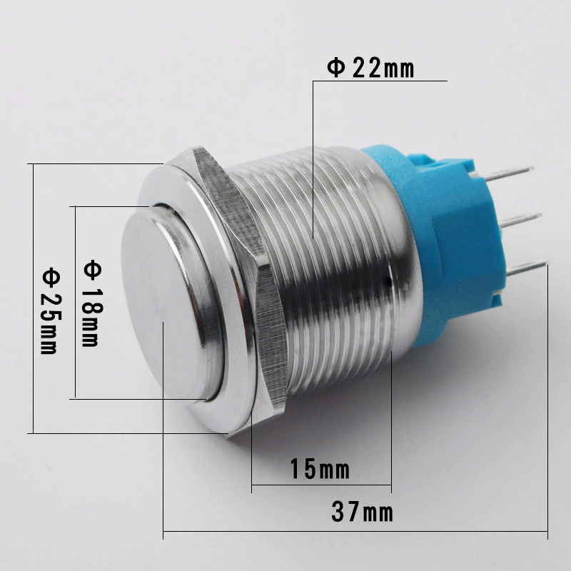 Metal button, switch key with light, light strip, 22mm, 6v, 12v, 24v