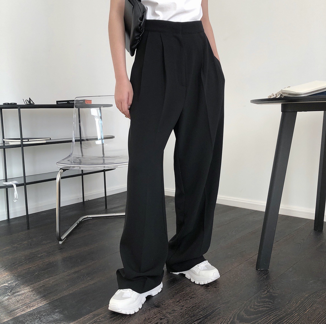 Summer new hipster handsome high waist straight trousers loose slim show high-ray boyfriend trousers trousers trousers female