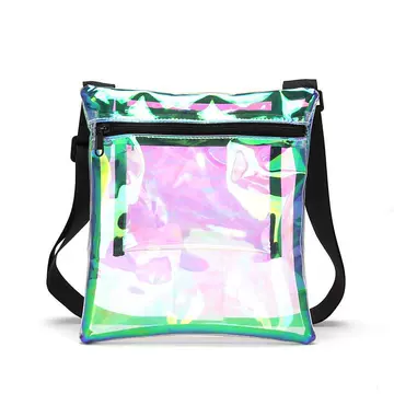 2021 stadium transparent bag new laser colorful transparent shoulder bag leisure diagonal bag - ShopShipShake