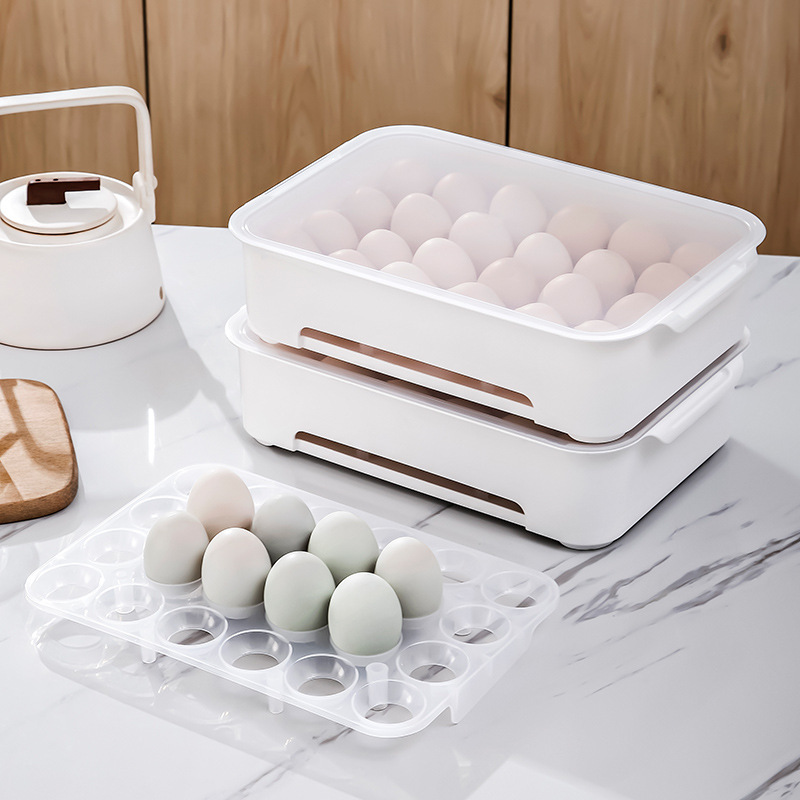 Refrigerador caja de almacenamiento de huevos cajón de cocina hogar multi-capa huevo caja de huevo estante bandeja artefacto