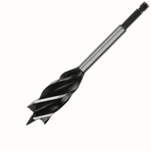Woodworking drill four-slot four-edged wooden door lock drawer punching and reaming extended hexagonal handle twist woodworking drill bit