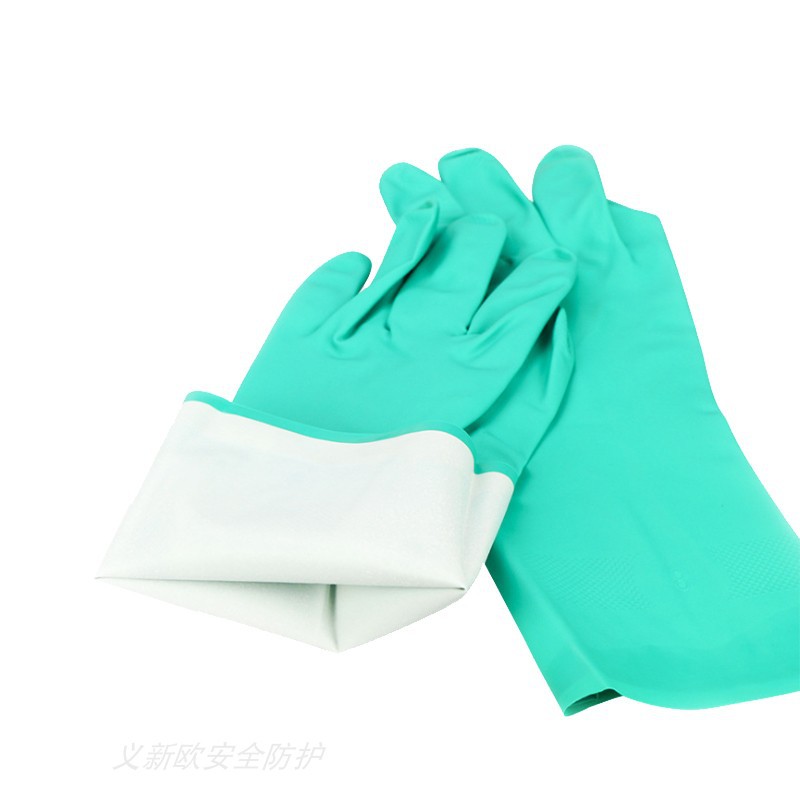 丁腈手套防腐蚀耐酸碱化工耐油耐磨汽修劳保手套蓝色加厚劳保手套