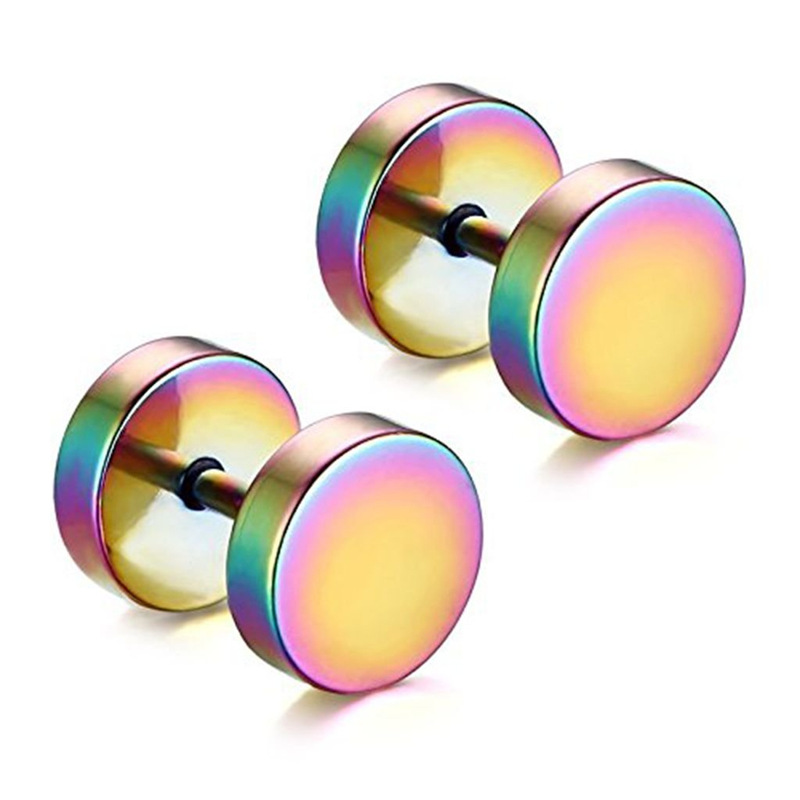 1 Piece Simple Style Round Plating Stainless Steel Earrings display picture 4