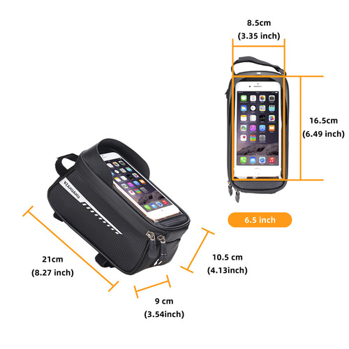 RZAHUAHU mobile phone bag mountain road bicycle front beam bag head bag mobile phone saddle bag