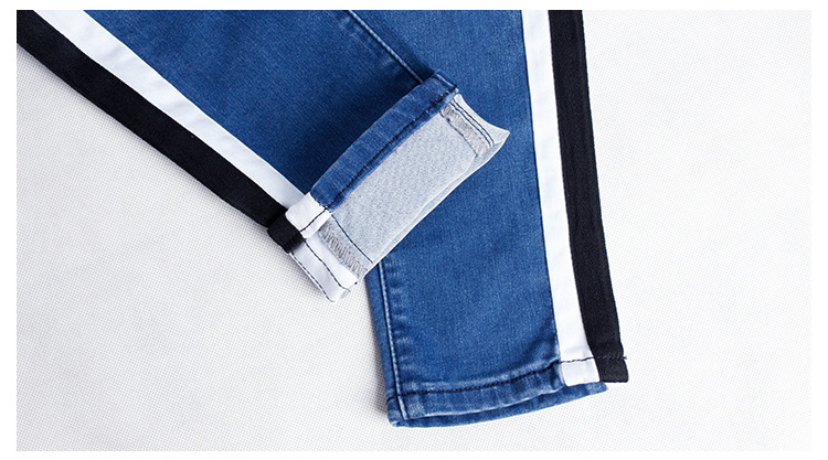 Odzież damska Wysoka talia, slim, stretch, dwustronnie wycięte dżinsy, spodnie damskie, ołówkowe spodnie_voghion.com