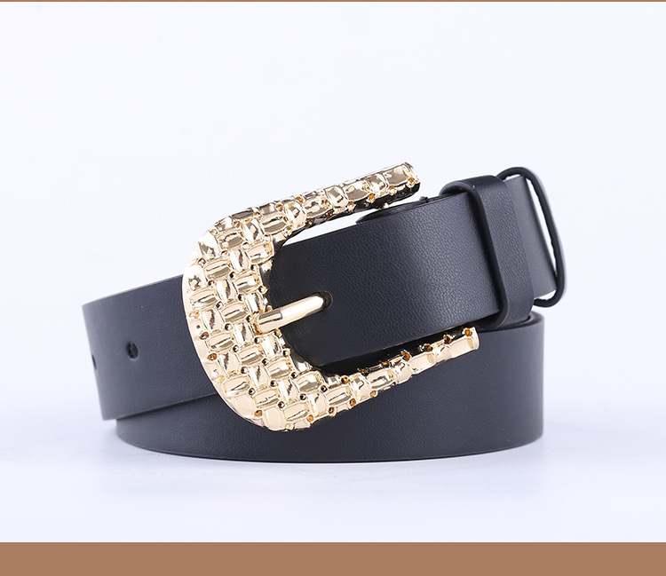 Combination With Black Gold Buckle Belt Ladies Fashion Pattern Pin Buckle Decorative Belt Women Wholesale Nihaojewelry display picture 4