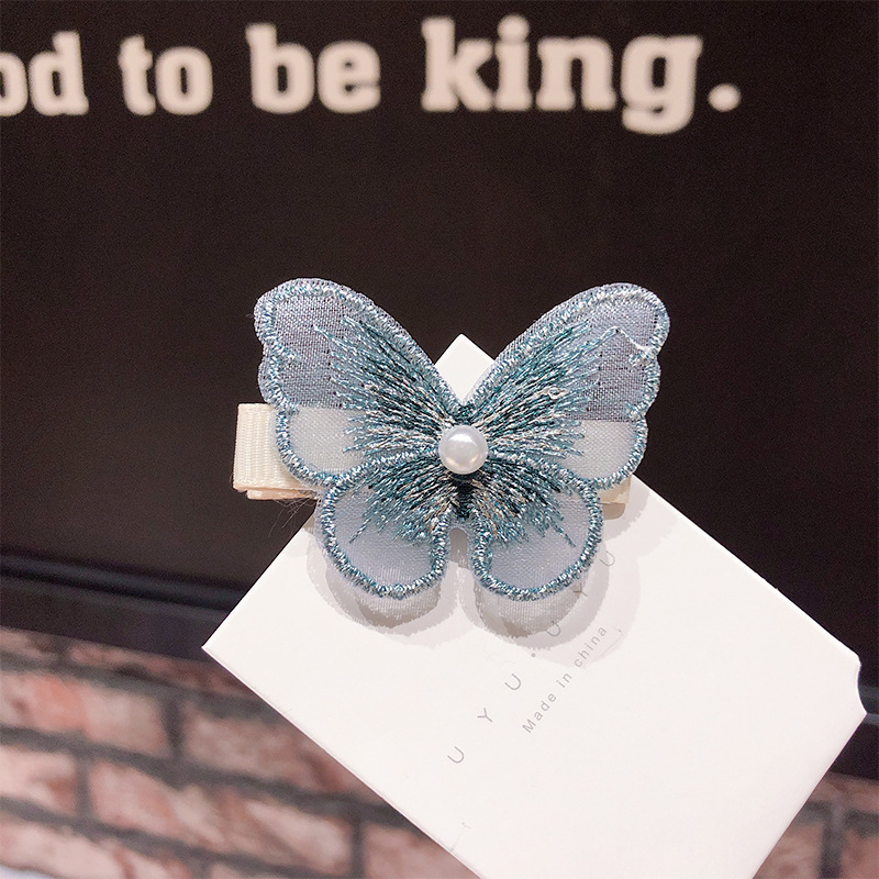 New Fashion Three-dimensional Embroidery Butterfly Cheap Hairpin Wholesale display picture 7