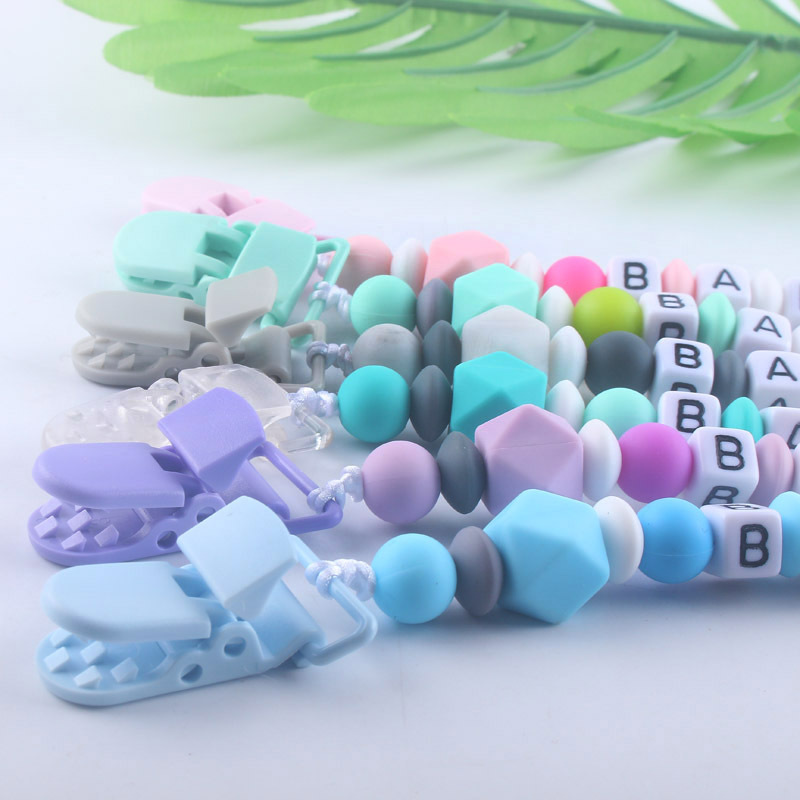 Cadena de chupete de silicona para bebés Amazon AliExpress nuevo clip de chupete suministros para bebés de comercio exterior cadena anti-caída